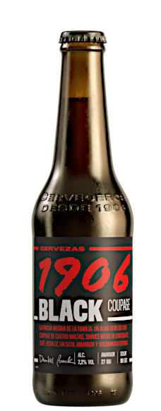Cerveza Estrella Galicia Black Coupage en botella de 33cl
